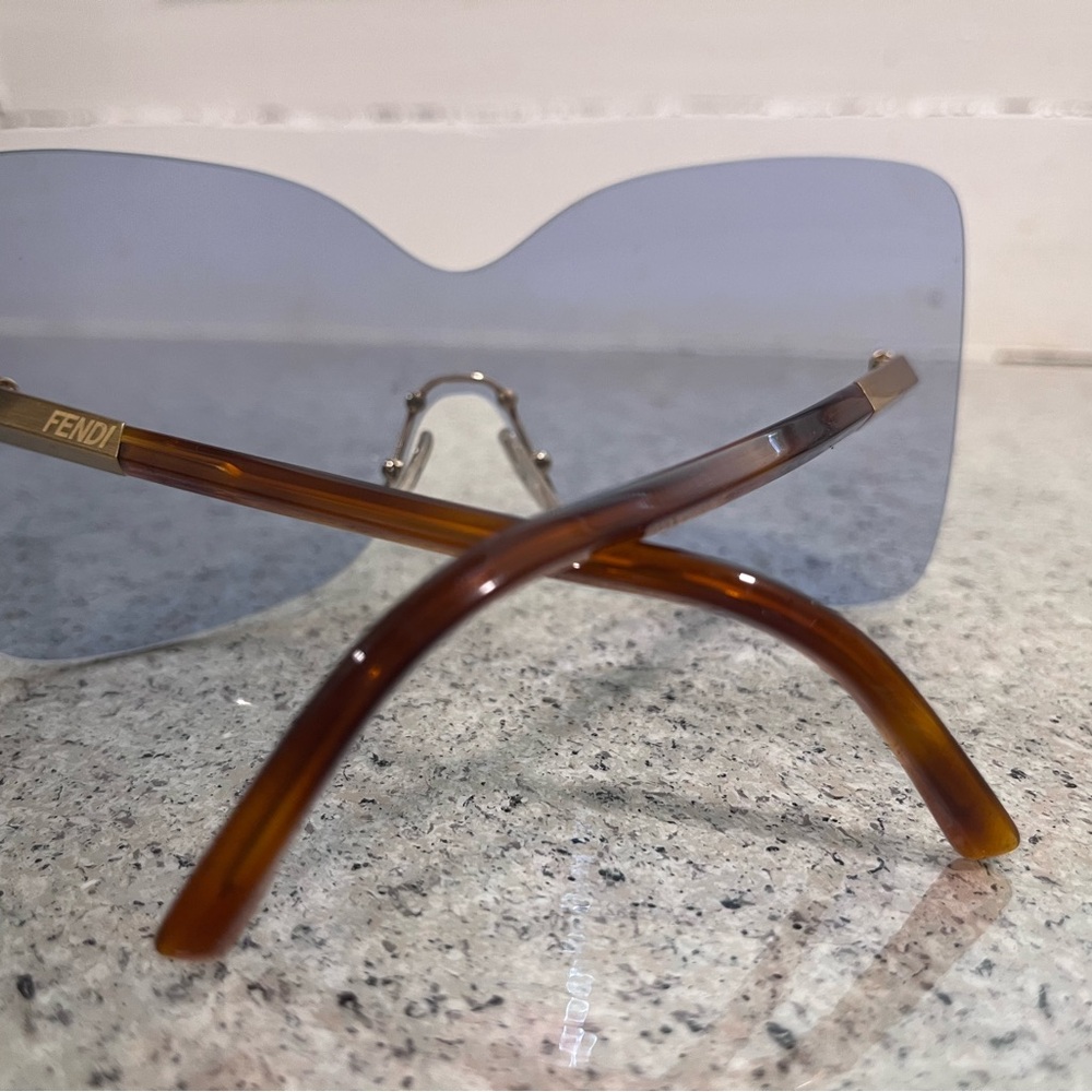 Blue Fendi Oversized glasses brown trim very nice